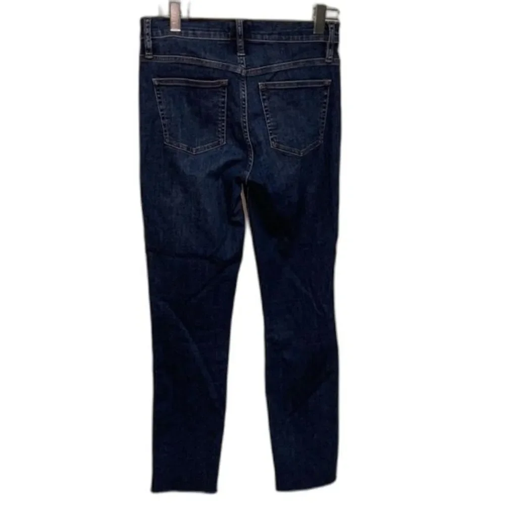 J. Crew Women's Blue Mid-Rise Cropped Frayed Straight Leg Jeans Size 26 Tall